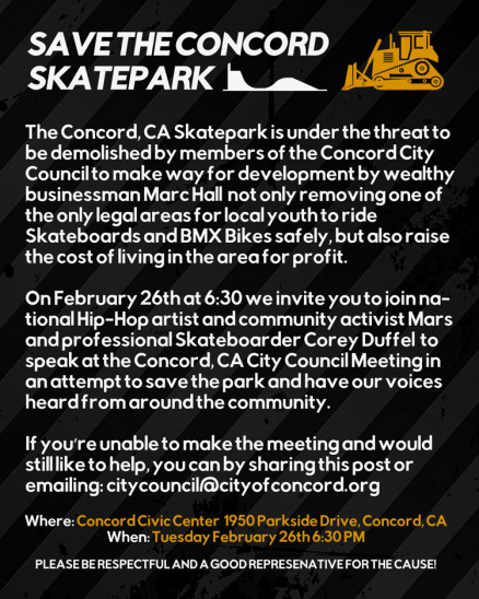Save the Concord Skatepark