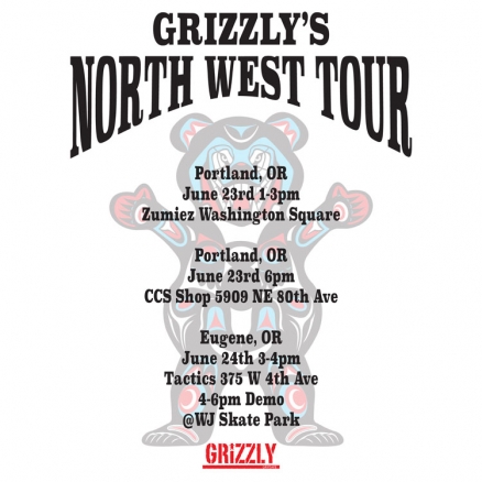 <span class='eventDate'>June 23, 2018 - June 24, 2018</span><style>.eventDate {font-size:14px;color:rgb(150,150,150);font-weight:bold;}</style><br />Grizzly&#039;s North West Tour
