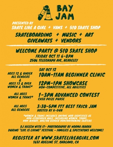 <span class='eventDate'>October 12, 2019</span><style>.eventDate {font-size:14px;color:rgb(150,150,150);font-weight:bold;}</style><br />Bay Jam Skate Contest