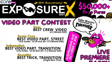 <span class='eventDate'>October 08, 2021</span><style>.eventDate {font-size:14px;color:rgb(150,150,150);font-weight:bold;}</style><br />Exposure Skate Contest Submissions Due Oct. 8th