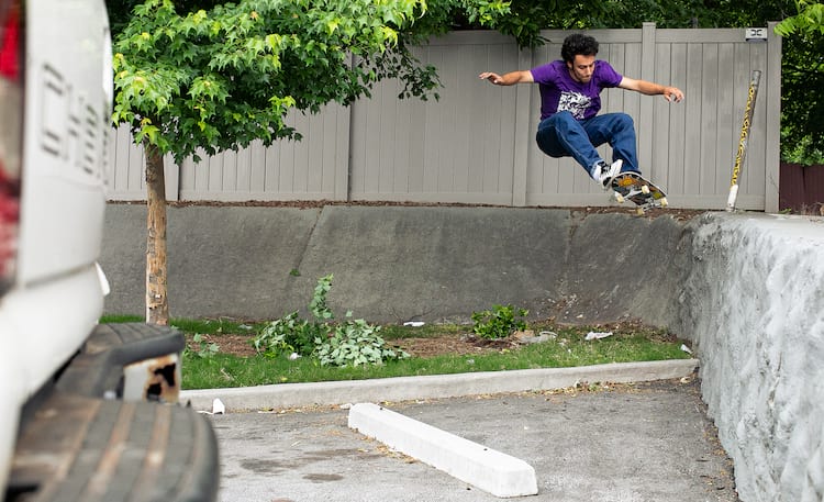 Glick Fs ride around to Ollie off wall