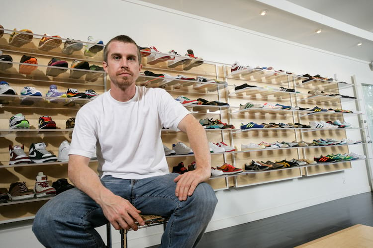 HUF portrait with shoe wall in background Photo Morf