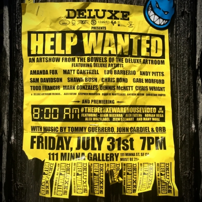 DLX&#039;s &quot;Help Wanted&quot; Art Show