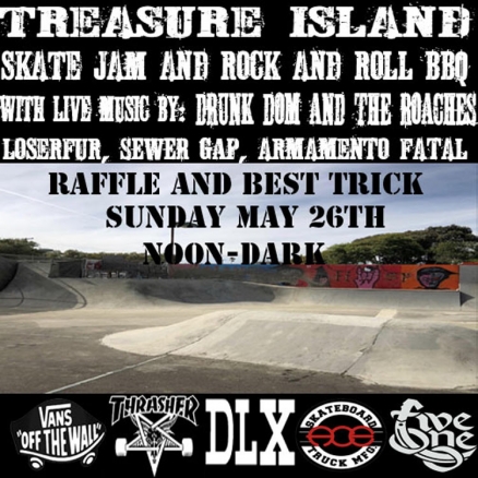 <span class='eventDate'>May 26, 2019</span><style>.eventDate {font-size:14px;color:rgb(150,150,150);font-weight:bold;}</style><br />Treasure Island Skate Jam