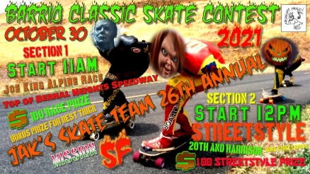 <span class='eventDate'>October 30, 2021</span><style>.eventDate {font-size:14px;color:rgb(150,150,150);font-weight:bold;}</style><br />Barrio Classic Skate Contest October 30th