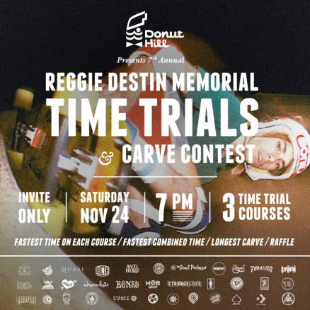 <span class='eventDate'>November 24, 2018</span><style>.eventDate {font-size:14px;color:rgb(150,150,150);font-weight:bold;}</style><br />Reggie Destin Memorial Time Trials