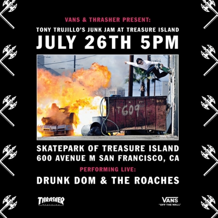 <span class='eventDate'>July 26, 2018</span><style>.eventDate {font-size:14px;color:rgb(150,150,150);font-weight:bold;}</style><br />Tony Trujillo&#039;s Junk Jam
